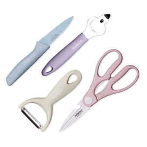 康佳四件套：万能剪*1、瓜果刨*1、多功能开瓶器*1、水果刀*1