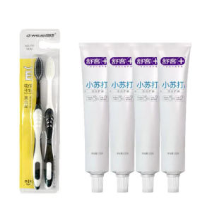 舒客 小苏打牙膏（洁白护龈）120克*4赠送牙刷2支