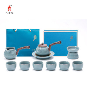 八方礼 江山如画侧把官窑梅子青11入 BFL2021-5
