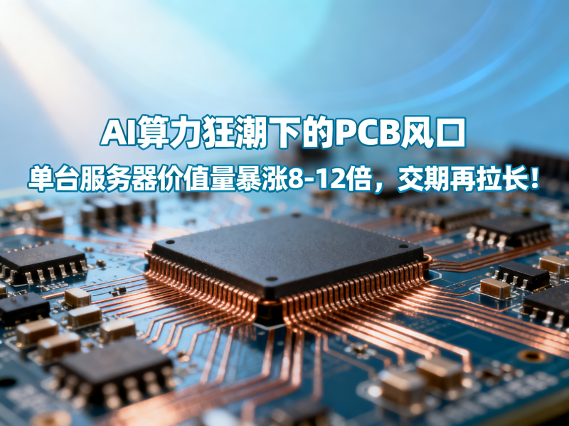 AI算力狂潮下的PCB风口：单台服务器价值量暴涨8-12倍，交期再拉长！