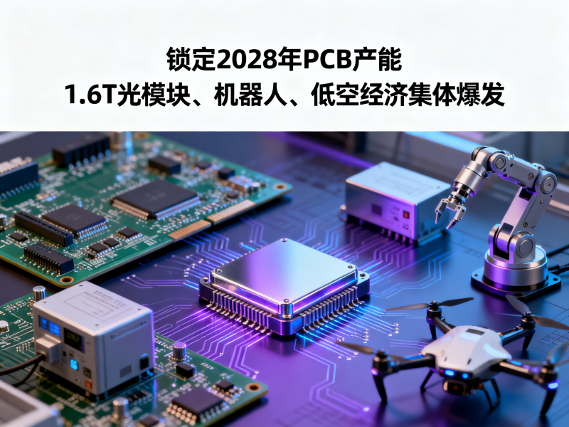 聚多邦|2026年电子行业简报（锁定2028年PCB产能：1.6T光模块、机器人、低空经济集体爆发）