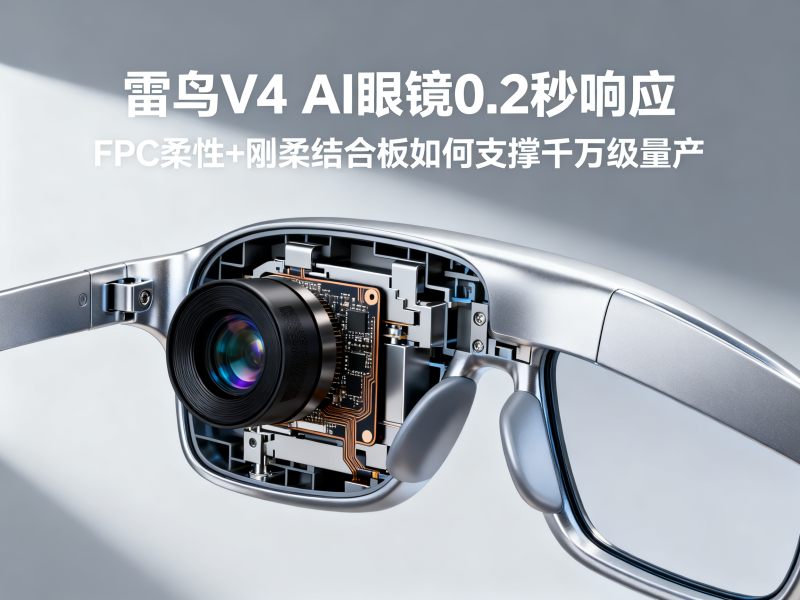 雷鸟V4 AI眼镜0.2秒响应：FPC柔性+刚柔结合板如何支撑千万级量产