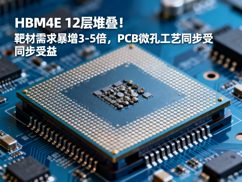 HBM4E 12层堆叠！靶材需求暴增3-5倍，PCB微孔工艺同步受益