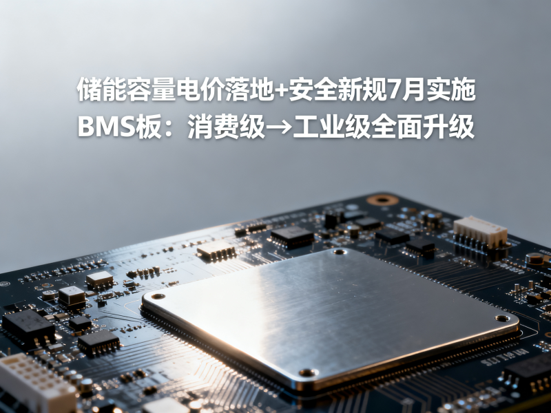 储能容量电价落地+安全新规7月实施：BMS板从消费级向工业级全面升级