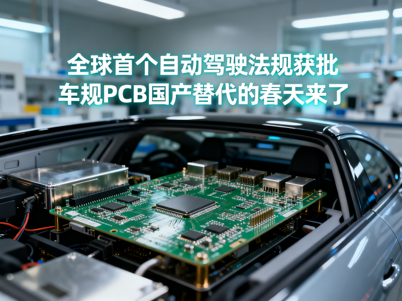 全球首个自动驾驶法规获批：车规PCB国产替代的春天来了