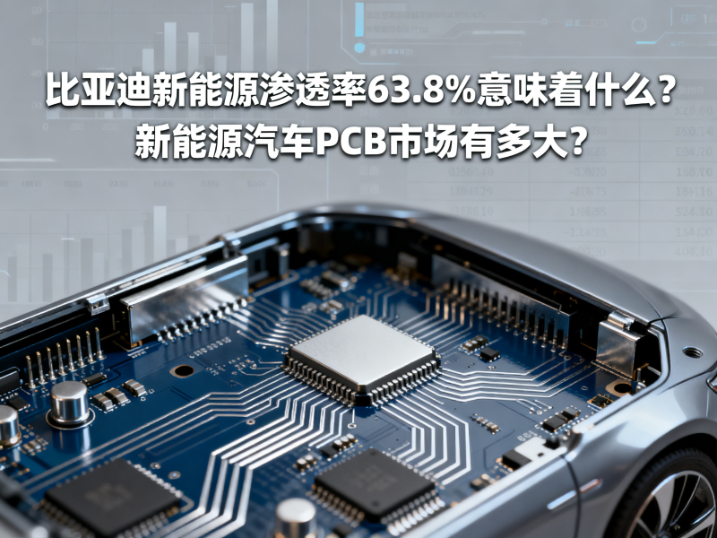 比亚迪新能源渗透率63.8%意味着什么？新能源汽车PCB市场有多大？