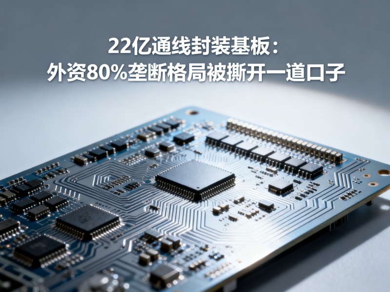 22亿通线封装基板：外资80%垄断格局被撕开一道口子