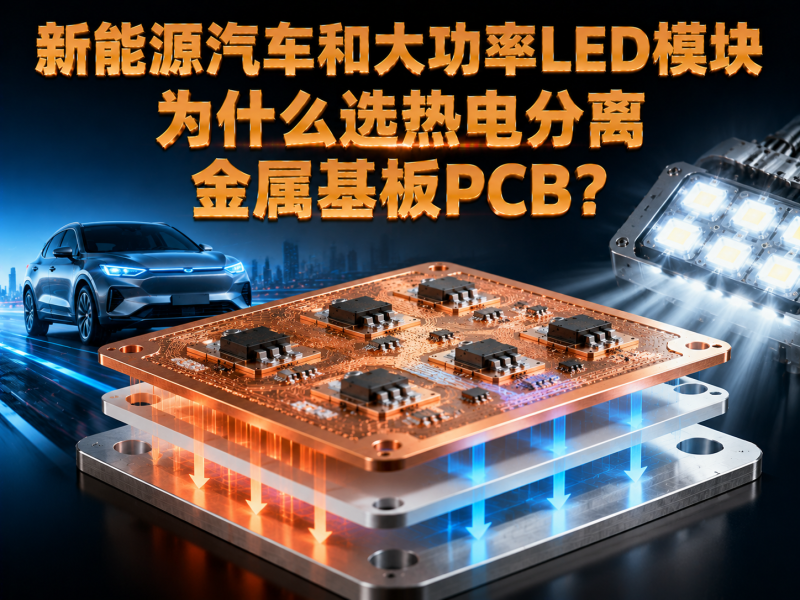新能源汽车和大功率LED模块为什么选热电分离金属基板PCB？