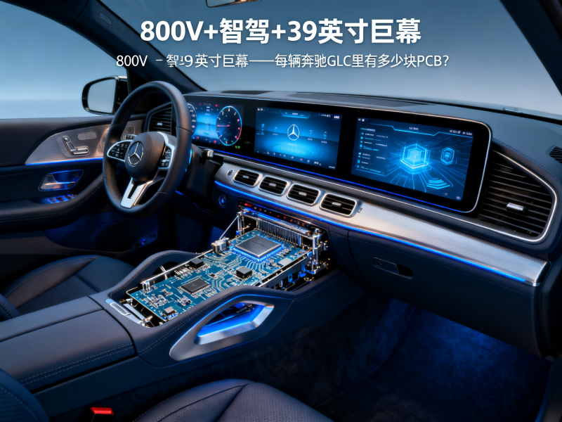 800V+智驾+39英寸巨幕——每辆奔驰GLC里有多少块PCB？