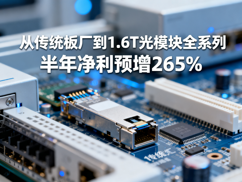 方正科技PCB高端化突围：从传统板厂到1.6T光模块全系列半年净利预增265%