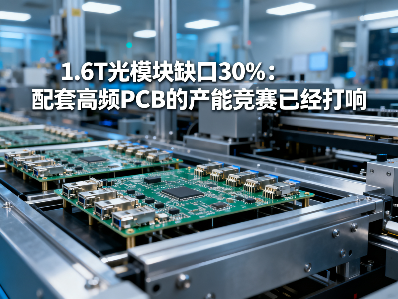 1.6T光模块缺口30%：配套高频PCB的产能竞赛已经打响