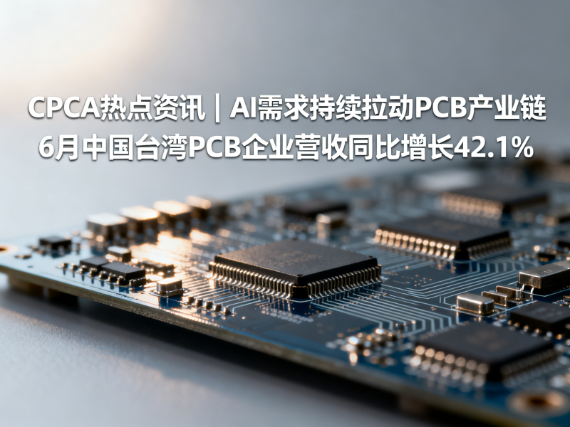 CPCA热点资讯｜AI需求持续拉动PCB产业链：6月中国台湾PCB企业营收同比增长42.1%