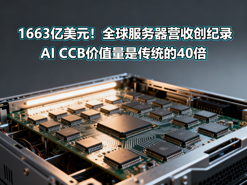 1663亿美元！全球服务器营收创纪录，AI PCB价值量是传统的40倍