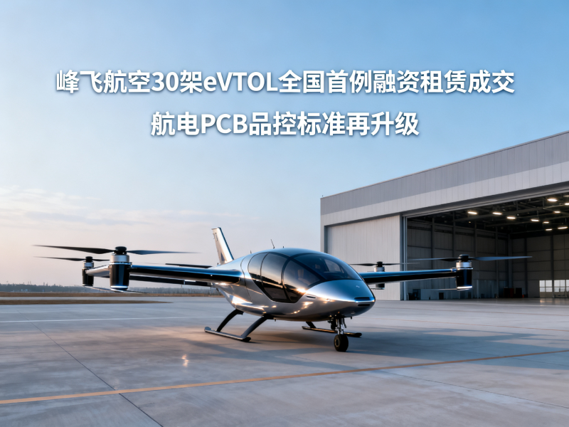 峰飞航空30架eVTOL全国首例融资租赁成交：航电PCB的品控标准再升级