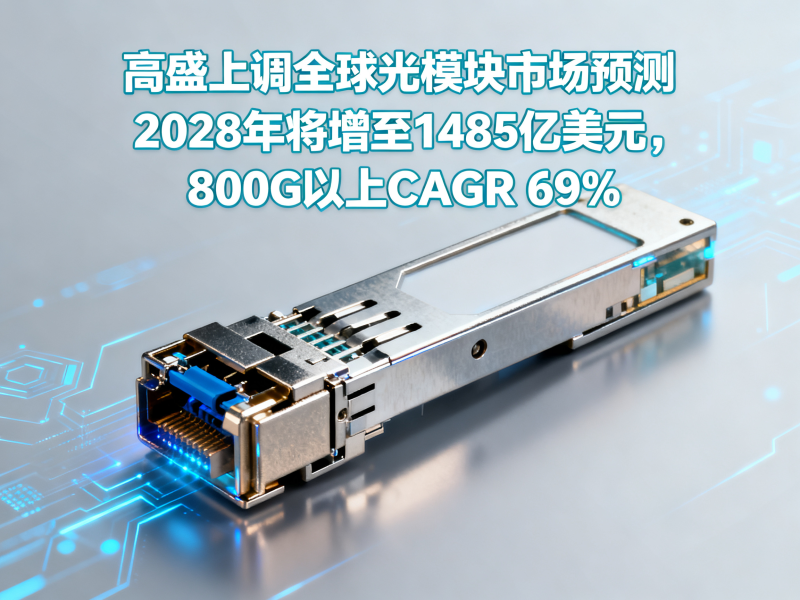 高盛上调全球光模块市场预测：2028年将增至1485亿美元，800G以上CAGR 69%