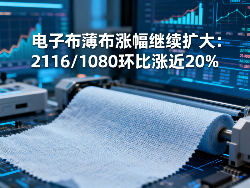 电子布薄布涨幅继续扩大：2116/1080环比涨近20%