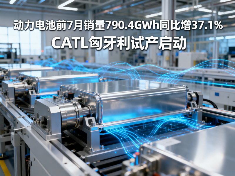 动力电池前7月销量790.4GWh同比增37.1%，CATL匈牙利试产启动