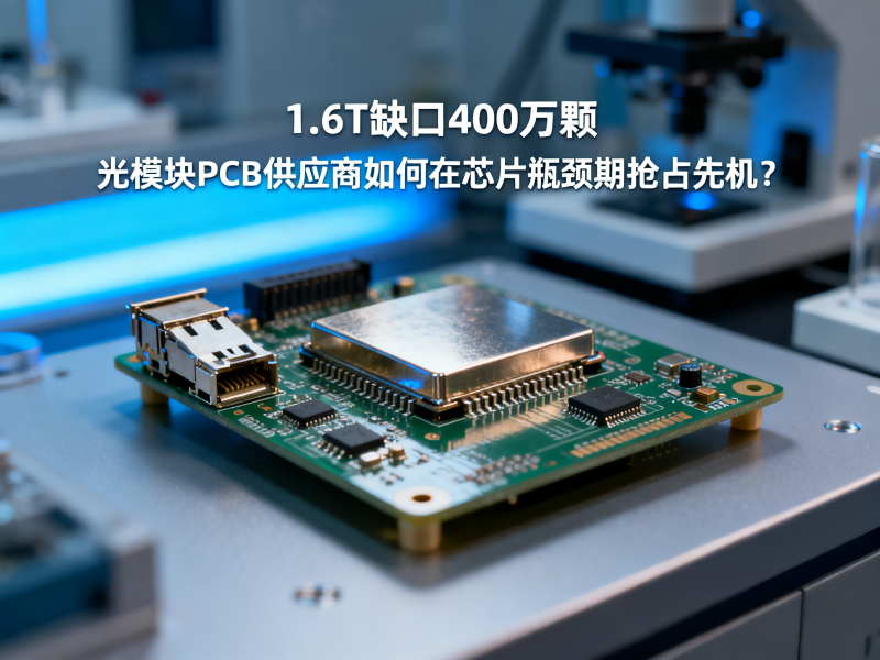 1.6T缺口400万颗：光模块PCB供应商如何在芯片瓶颈期抢占先机？