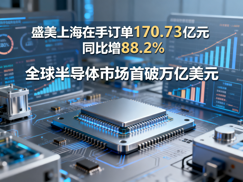 盛美上海在手订单170.73亿元同比增88.2%，全球半导体市场首破万亿美元