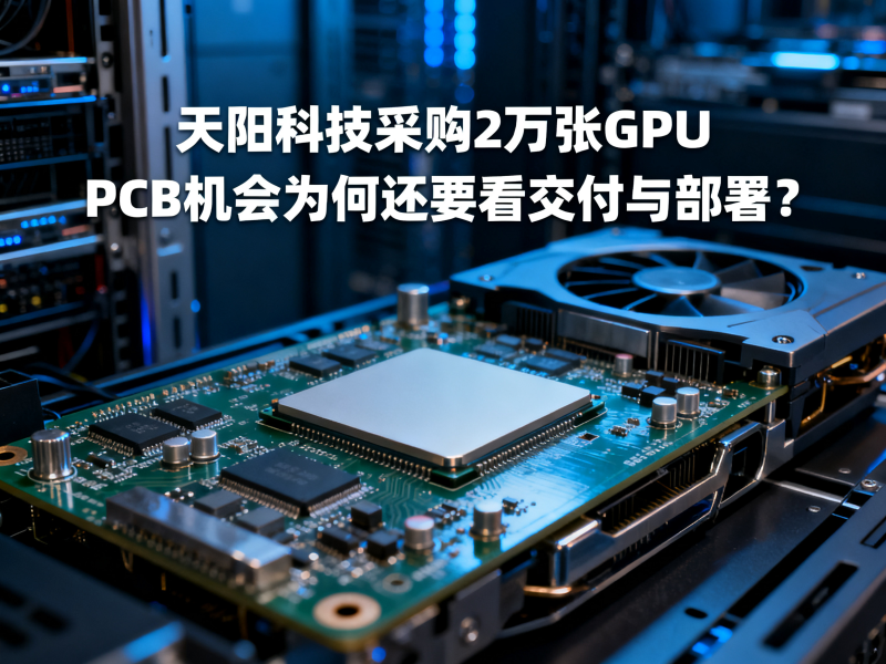 天阳科技采购2万张GPU，PCB机会为何还要看交付与部署？