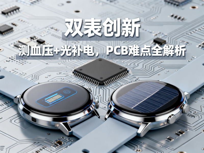一块表测血压，一块表靠光补电，PCB的难点如何分化？