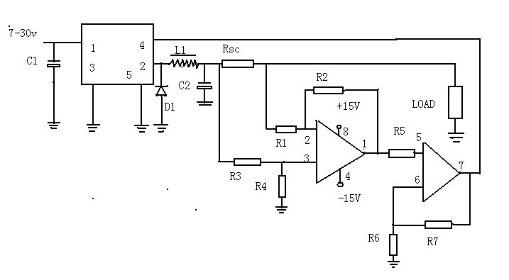 一款可吸引更多的电流负载引起调节，以减少电压保持恒定的反应的CVCS调节器电路图