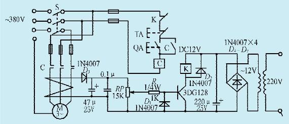 一款三相电机缺相自动保护电路