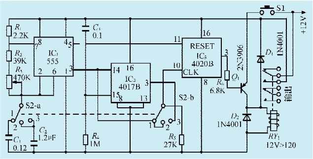 一款1分钟-20小时定时电路
