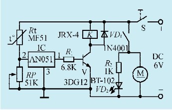 一款用电压检测器件组成的温控开关电路