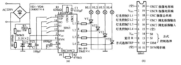 一款彩灯SR63控制集成电路