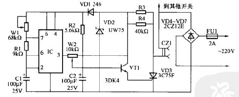 一款彩灯电子开关电路