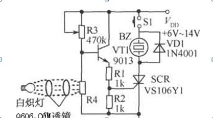 一款普遍用于系统故障和应急救灾的光束阻断报警器电路图