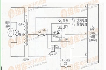 一款能将太阳能转换为电能存储在蓄电池里面的200W太阳能电源电路图