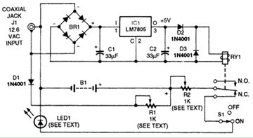 一款节能环保以发光二极管作为光源的LED充电手电筒电路图