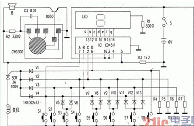 数显抢答器电路图

