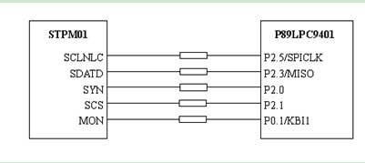 一款依照SCLNLC的时钟信号进行通信的接单片机接口原理电路