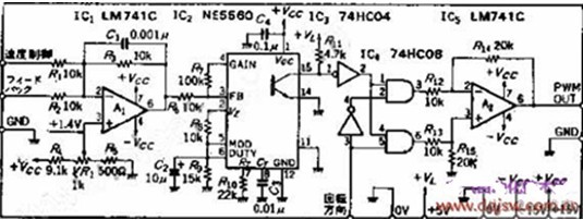 一款采用NE5560使电路简化的具有开关电源所需功能PWM直流伺服电路图