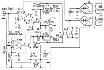 高保真32瓦el34胆管功放电路图