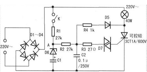 延时渐亮灯电路图