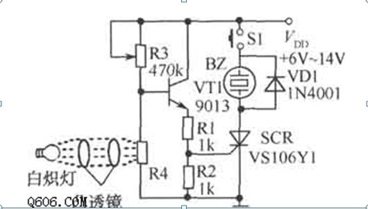 一款在各个领域都有广泛的应用的光束阻断报警器电路图