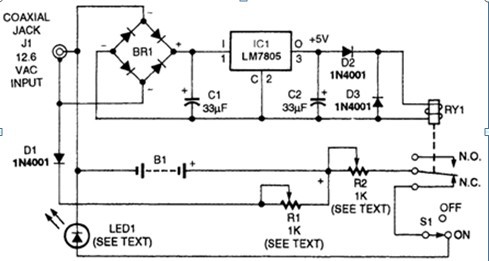 一款可作为光源的新型照明工具的LED充电手电筒电路图