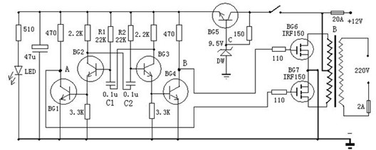 晶体管逆变器电路图