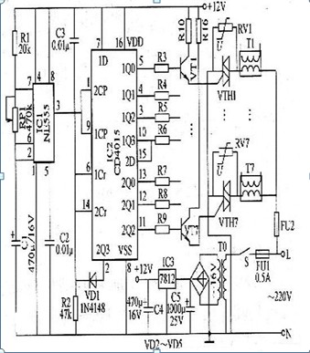 霓虹灯控制电路图