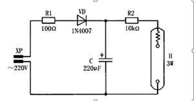 小功率顺序点燃灯电路图