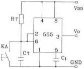 一款由555定时器构成的人工启动式单稳态电路图