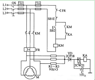 三角形联结电动机断相保护电路图