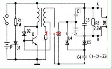 电蚊拍电路图