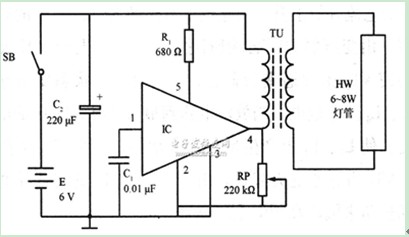 直流日光灯电路图