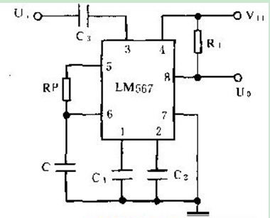 简易LM567应用电路图