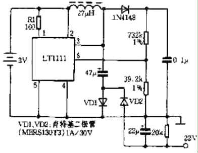 LT1111构成的变换器电路图